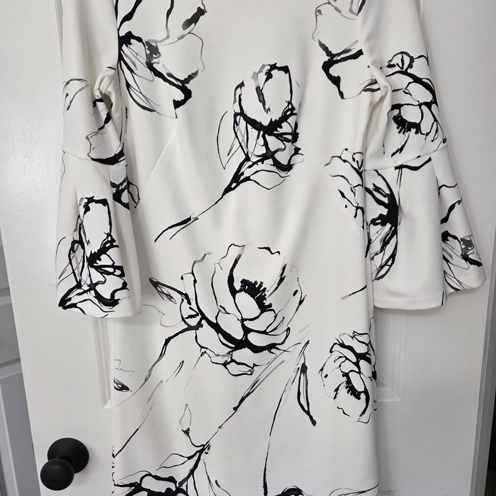 Ralph Lauren Elegant Black and White Floral Dress